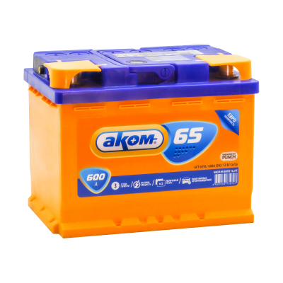 Аккумулятор АКОМ  6ст-65 VL  евро